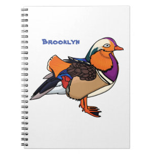 Colourful mandarin duck illustration notebook