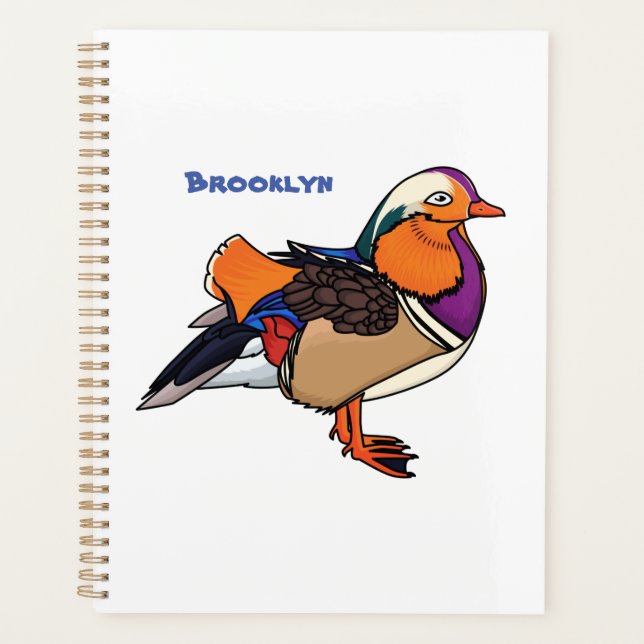 Colourful mandarin duck illustration planner (Front)