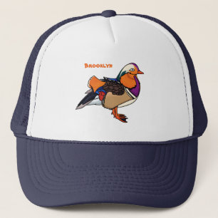 Colourful mandarin duck illustration trucker hat