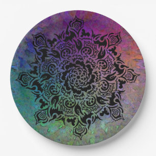 Colourful Mandella Paper Plate