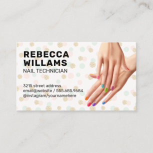 Colourful Manicured Hands Business Card