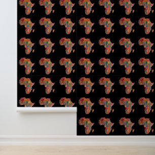 Colourful Map of Africa Peel and Stick Wallpaper