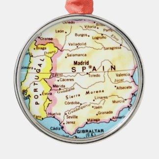 Colourful Map of Spain Design Metal Ornament