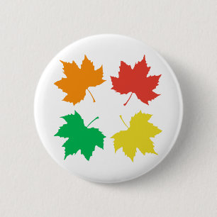 Colourful maple leaves pattern 2 inch round button