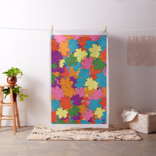 Colourful maple leaves pattern fabric