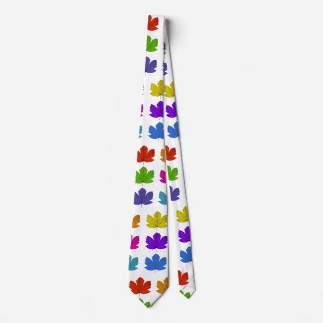 Colourful maple leaves tie (Front)