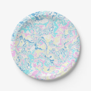 Colourful Marble 4 Paper Plate