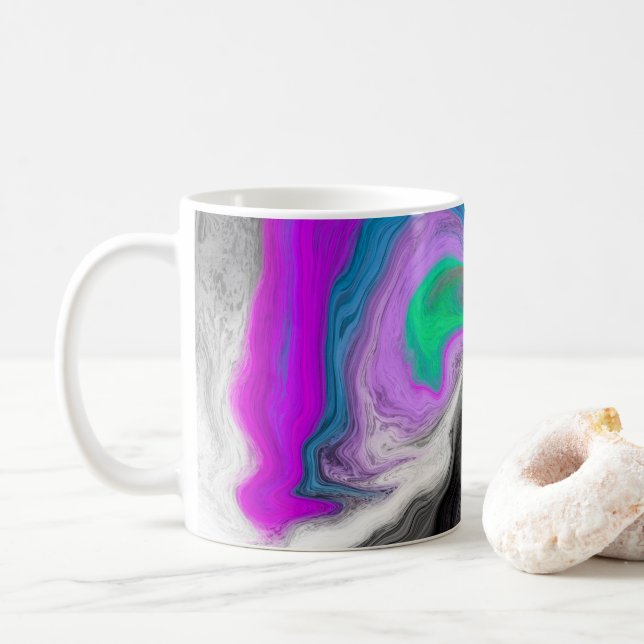 Colourful Marble Art Explosion    Coffee Mug (With Donut)