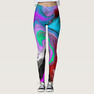Colourful Marble Art Explosion   Leggings