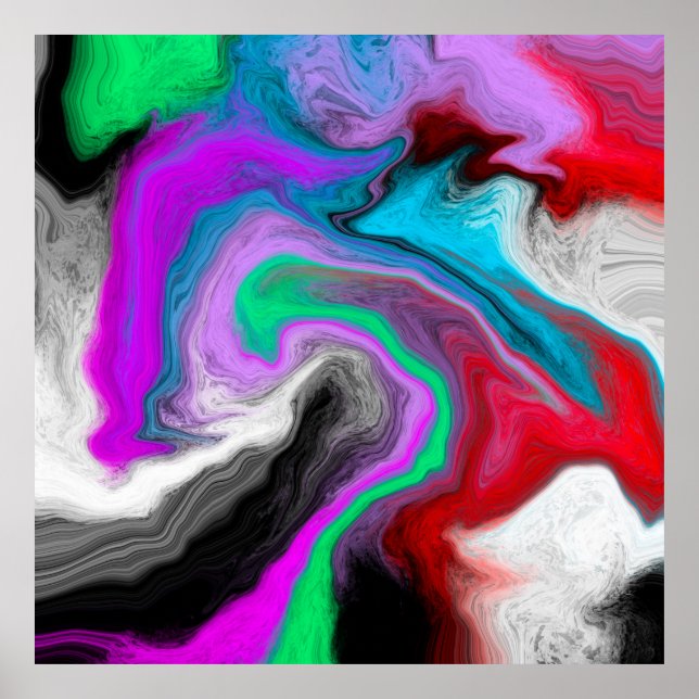 Colourful Marble Art Explosion Poster (Front)