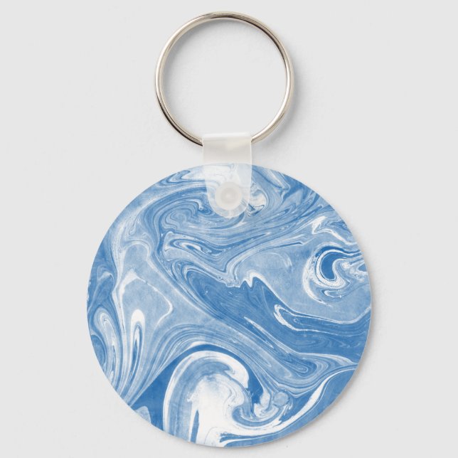 Colourful Marble Art Pattern. Keychain (Front)