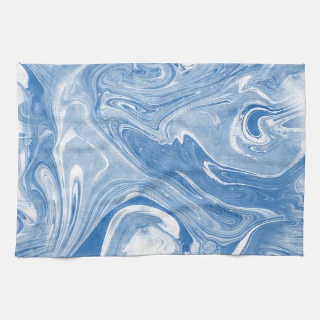 Colourful Marble Art Pattern. Kitchen Towel (Horizontal)