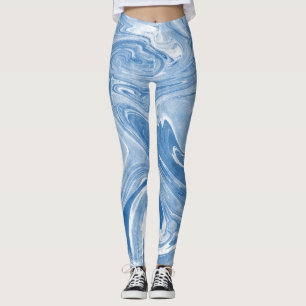 Colourful Marble Art Pattern. Leggings