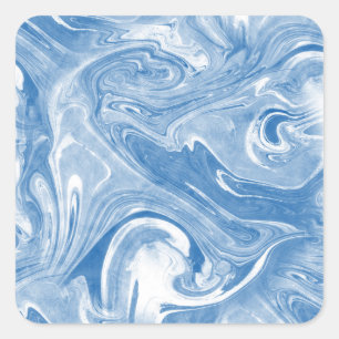 Colourful Marble Art Pattern. Square Sticker