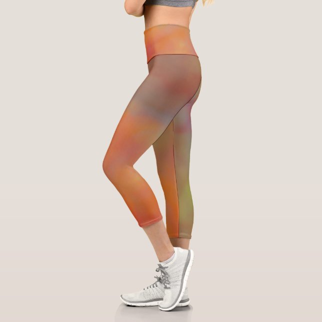Colourful Marble Clouds Capri Leggings (Left)