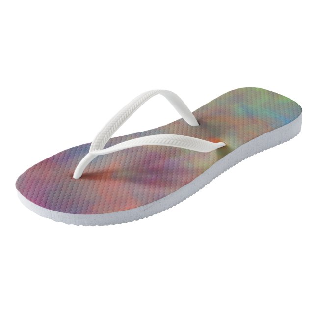 Colourful Marble Clouds Flip Flops (Angled)