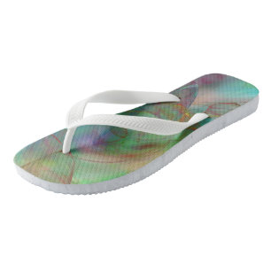 Colourful Marble Clouds Flip Flops