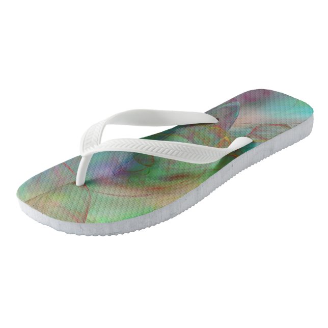 Colourful Marble Clouds Flip Flops (Angled)