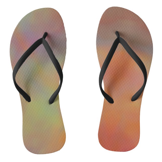 Colourful Marble Clouds Flip Flops (Footbed)