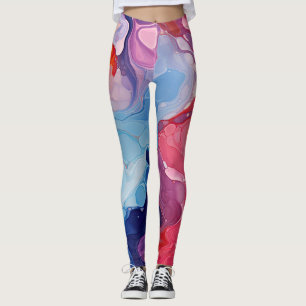 Colourful marble leggings