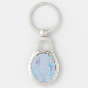 Colourful Marble Metal Keychain