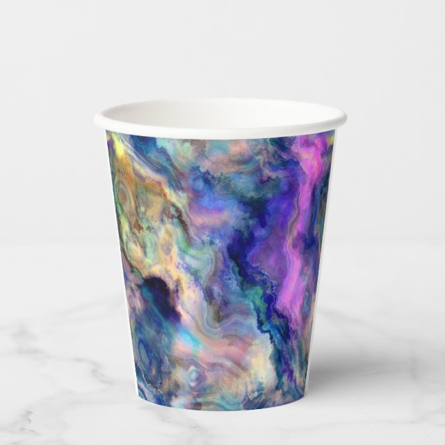 Colourful marble paper cups (Front)