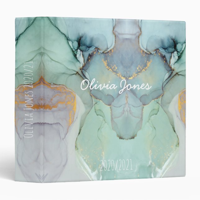 Colourful Marble Personalized Binder (Front/Spine)