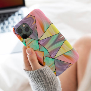 Colourful Marble pink purple blue Modern Aesthetic iPhone 13 Pro Max Case