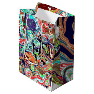 Colourful Marble Pour Paint Birthday Medium Gift Bag