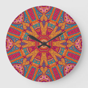 Colourful marble texture, high-resolution interior large clock