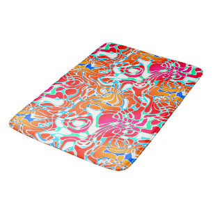 Colourful Marbled Abstract   Bath Mat