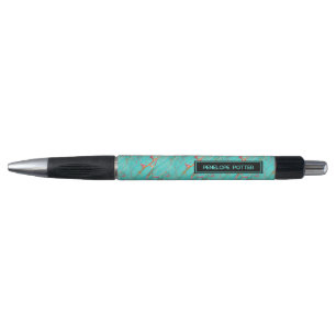 Colourful Marbled Faux Turquoise with Name  Pen