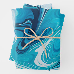 Colourful Marbled Paper Art Wrapping Paper Sheets