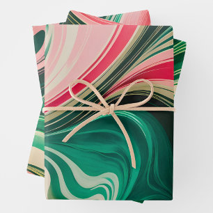 Colourful Marbled Paper Art Wrapping Paper Sheets