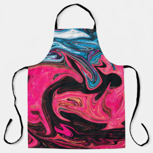 Colourful marbleized painting background. Liquid m Apron