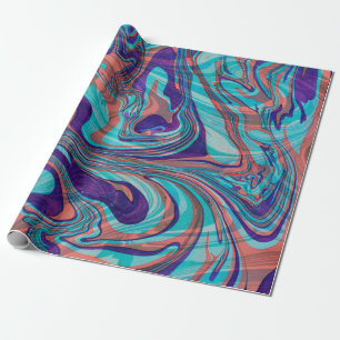 Colourful Marbleized Swirly Background Wrapping Paper