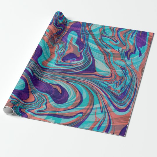 Colourful Marbleized Swirly Background Wrapping Paper
