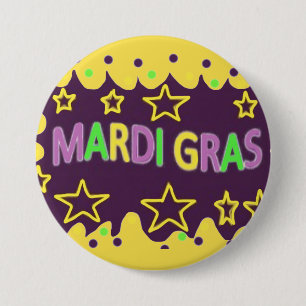 Colourful Mardi Gras 3 Inch Round Button