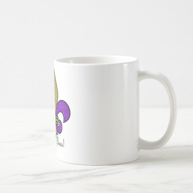 Colourful Mardi Gras Fleur De Lis Coffee Mug (Right)