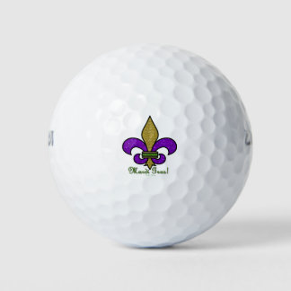 Colourful Mardi Gras Fleur De Lis Golf Balls
