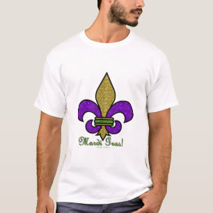 Colourful Mardi Gras Fleur De Lis T-Shirt