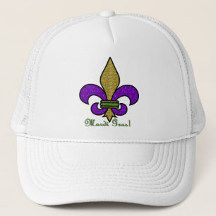 Colourful Mardi Gras Fleur De Lis Trucker Hat