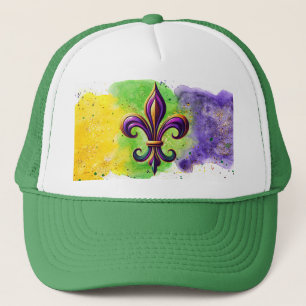 Colourful Mardi Gras Fleur de lis Trucker Hat