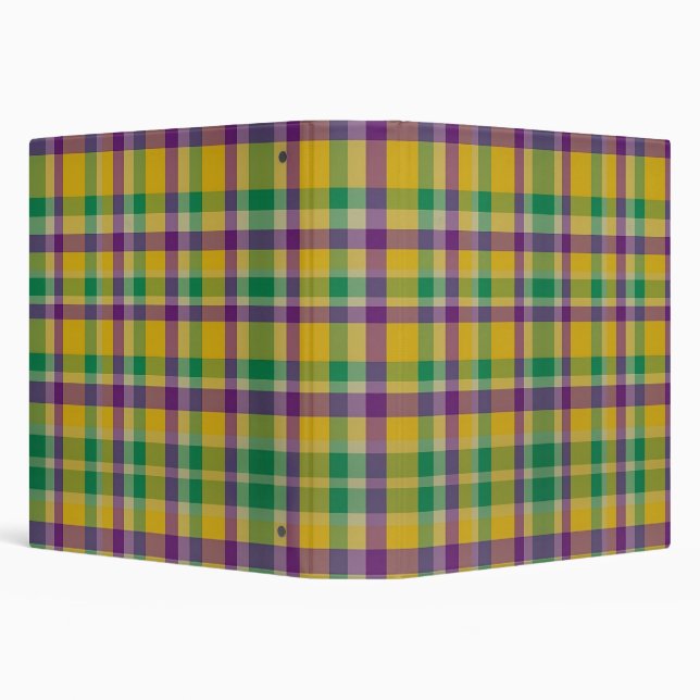 Colourful Mardi Gras gingham patterned Binder (Background)