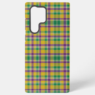 Colourful Mardi Gras gingham patterned Samsung Galaxy Case