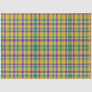 Colourful Mardi Gras gingham patterned Tissue Paper
