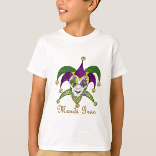 Colourful Mardi Gras Jesters Mask T-Shirt