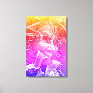 Colourful Mardi Gras Mask Canvas Print