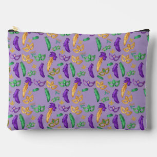 Colourful Mardi Gras patterned Accessory Pouch