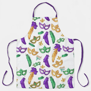 Colourful Mardi Gras patterned Apron
